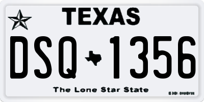 TX license plate DSQ1356