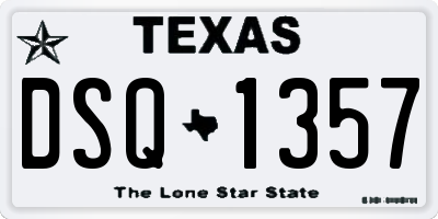 TX license plate DSQ1357