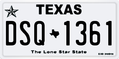 TX license plate DSQ1361
