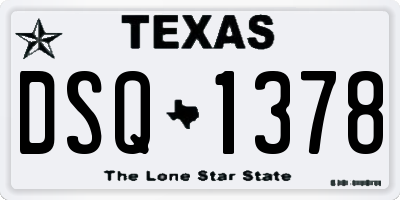 TX license plate DSQ1378