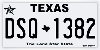 TX license plate DSQ1382