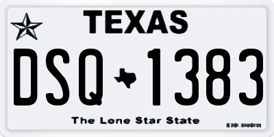 TX license plate DSQ1383