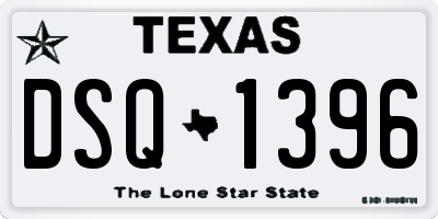 TX license plate DSQ1396