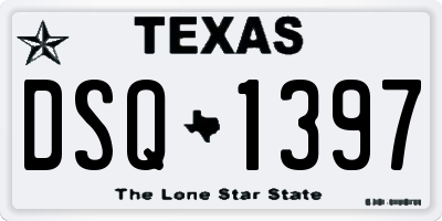 TX license plate DSQ1397