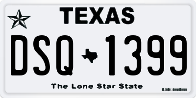 TX license plate DSQ1399