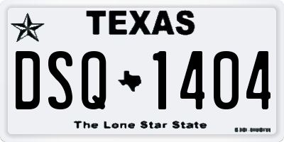 TX license plate DSQ1404