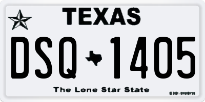 TX license plate DSQ1405