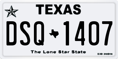 TX license plate DSQ1407