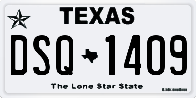 TX license plate DSQ1409