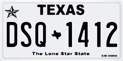 TX license plate DSQ1412