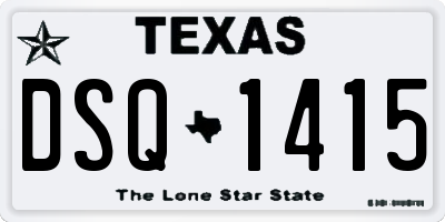 TX license plate DSQ1415