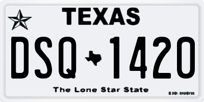 TX license plate DSQ1420