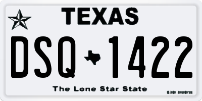 TX license plate DSQ1422