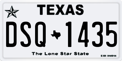 TX license plate DSQ1435