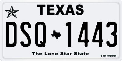 TX license plate DSQ1443