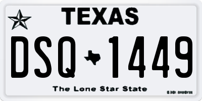 TX license plate DSQ1449