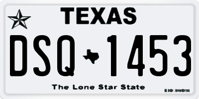 TX license plate DSQ1453