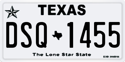 TX license plate DSQ1455