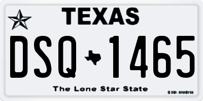 TX license plate DSQ1465