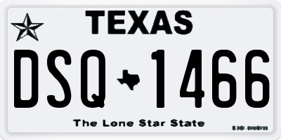 TX license plate DSQ1466