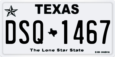 TX license plate DSQ1467