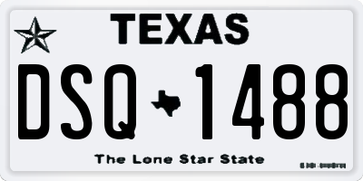 TX license plate DSQ1488