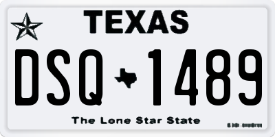TX license plate DSQ1489