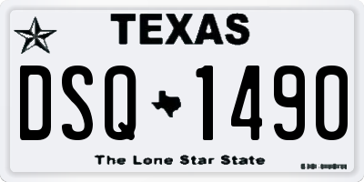 TX license plate DSQ1490
