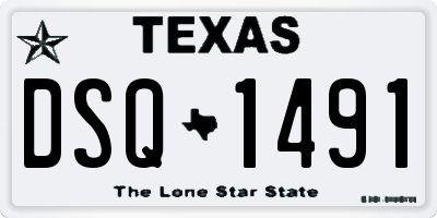 TX license plate DSQ1491
