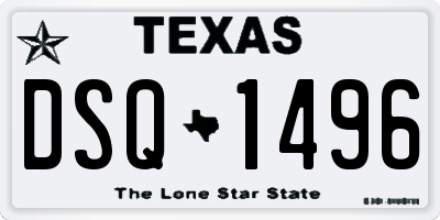 TX license plate DSQ1496