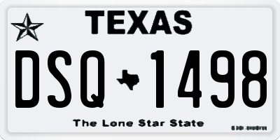 TX license plate DSQ1498