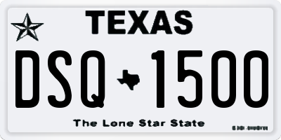TX license plate DSQ1500