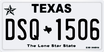 TX license plate DSQ1506