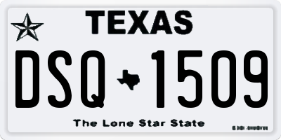 TX license plate DSQ1509