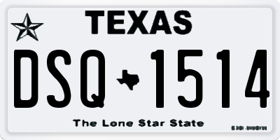 TX license plate DSQ1514