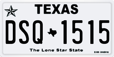 TX license plate DSQ1515