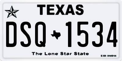 TX license plate DSQ1534