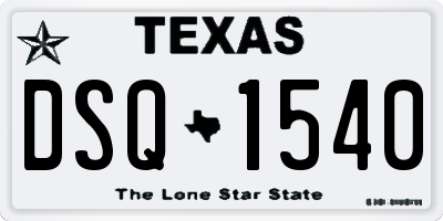 TX license plate DSQ1540