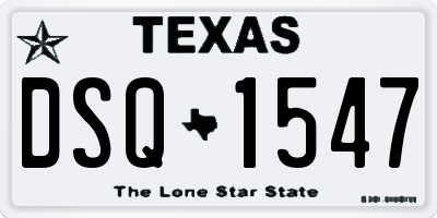 TX license plate DSQ1547