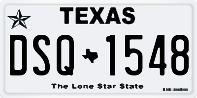 TX license plate DSQ1548