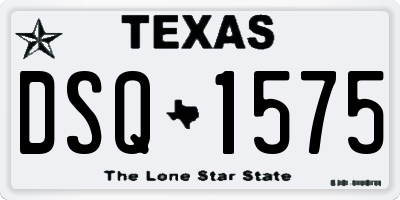 TX license plate DSQ1575