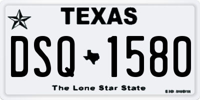 TX license plate DSQ1580