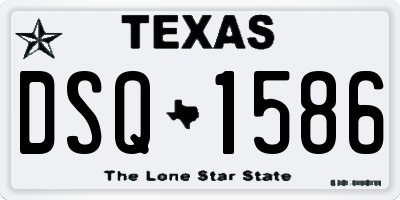 TX license plate DSQ1586