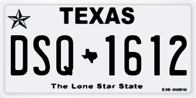 TX license plate DSQ1612
