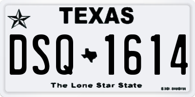 TX license plate DSQ1614