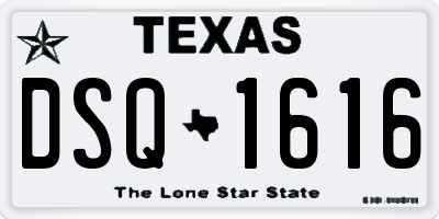 TX license plate DSQ1616