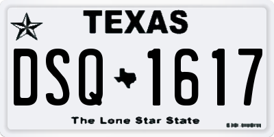 TX license plate DSQ1617
