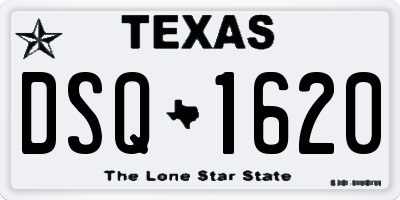 TX license plate DSQ1620