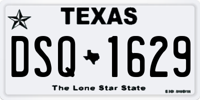 TX license plate DSQ1629