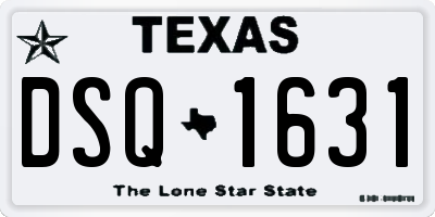 TX license plate DSQ1631